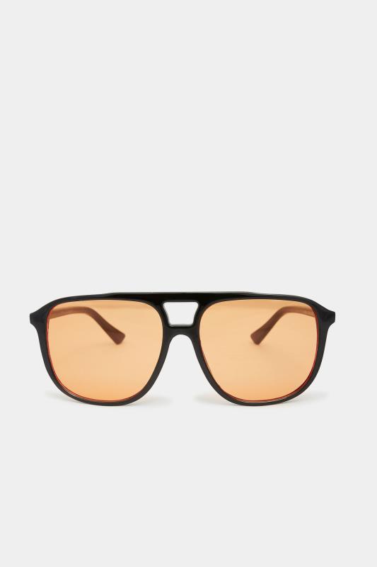 Black Aviator Tinted Lens Sunglasses | Yours Clothing 3