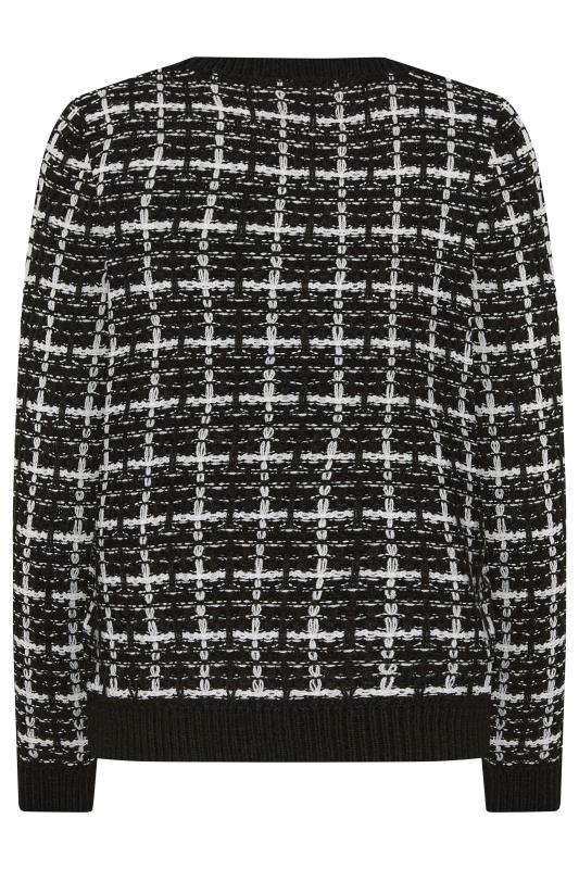 YOURS PETITE Plus Size Black Check Boucle Jumper | Yours Clothing 7