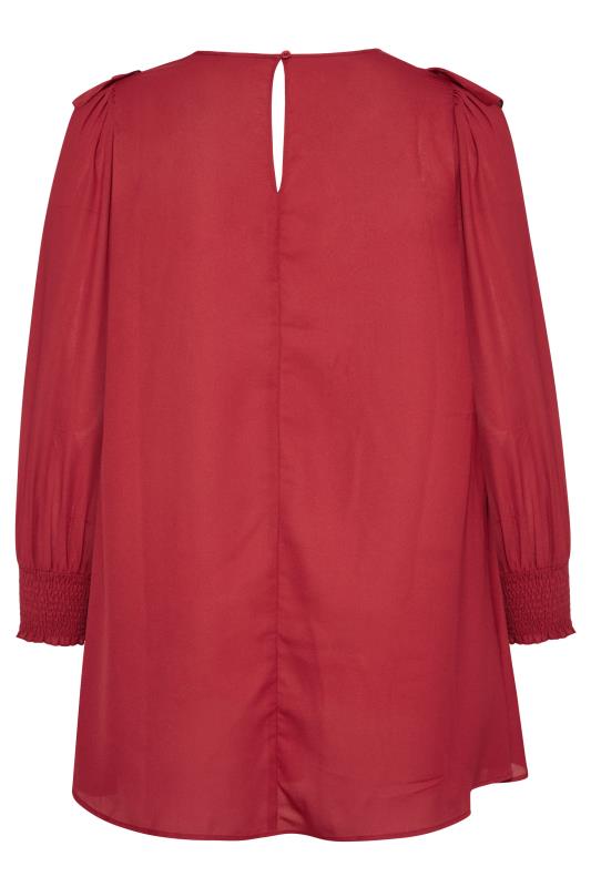 LIMITED COLLECTION Red Frill Neck Blouse_BK.jpg