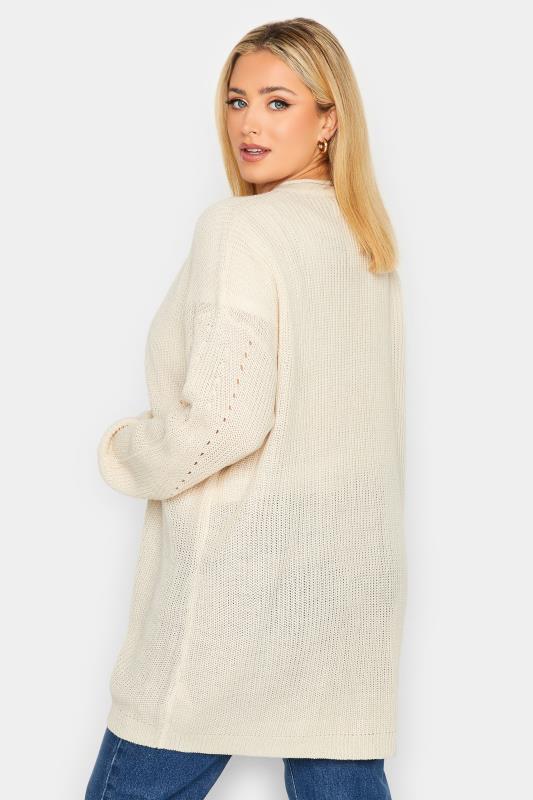 Curve Cream Pointelle Knitted Cardigan | Yours Clothing  3