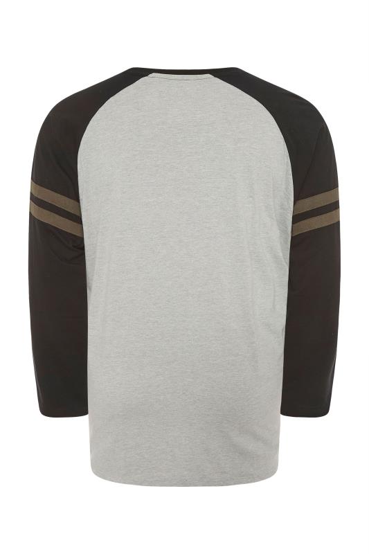 BadRhino Grey Marl Long Sleeve Stripe T-Shirt | BadRhino 3