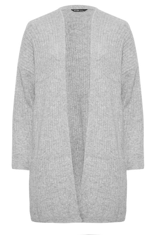 YOURS Plus Size Grey Ribbed Knit Cardigan | Yours Clothing 5