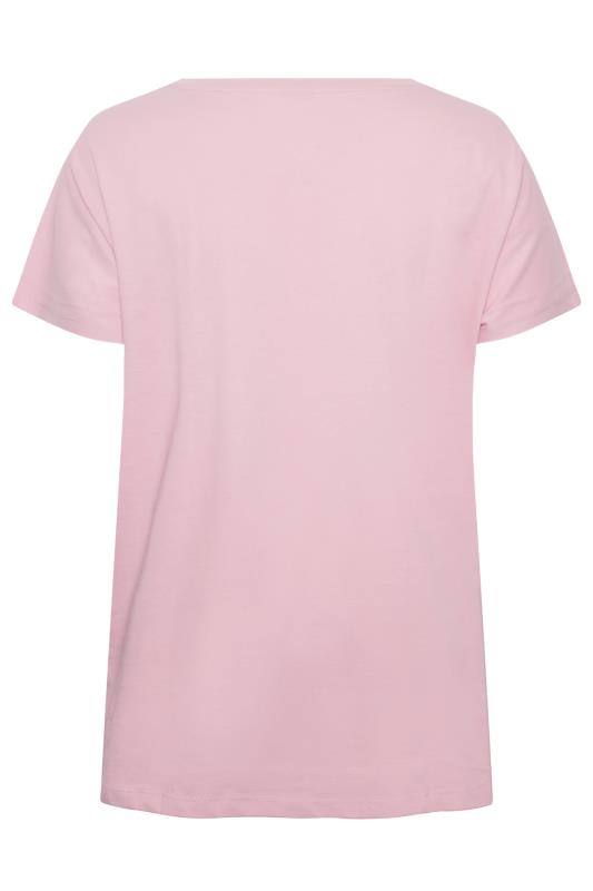 YOURS Plus Size Pink Scoop Placket Pyjama Top | Yours Clothing 9