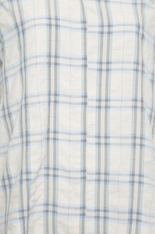 YOURS Plus Size Blue Check Print Collared Shirt  | Yours Clothing 5