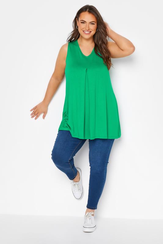 Plus Size Apple Green Swing Vest Top | Yours Clothing 2