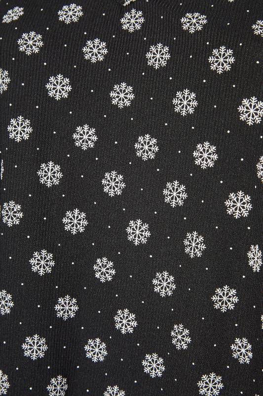 LIMITED COLLECTION Black Snowflake Frill Pyjama Top_S.jpg
