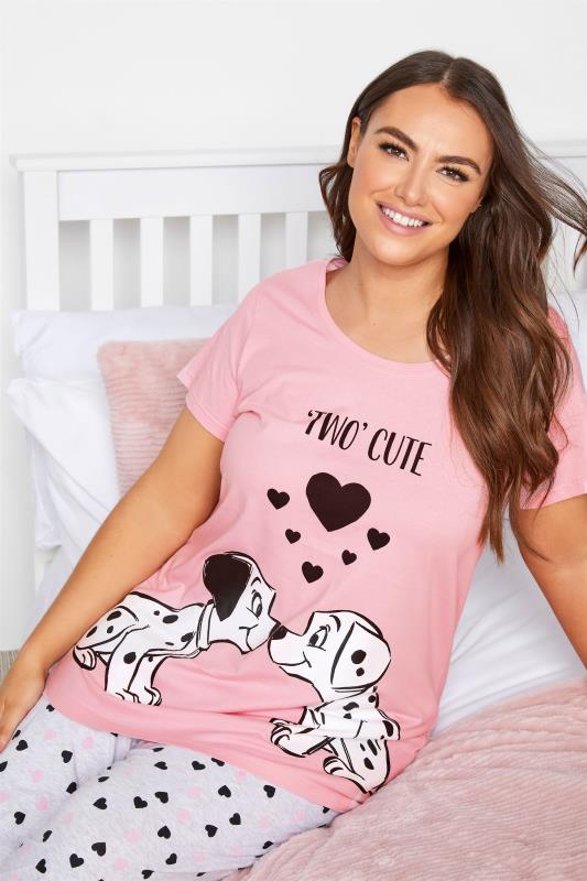 DISNEY Curve Pink Dalmatian Heart Print Pyjama Set 2