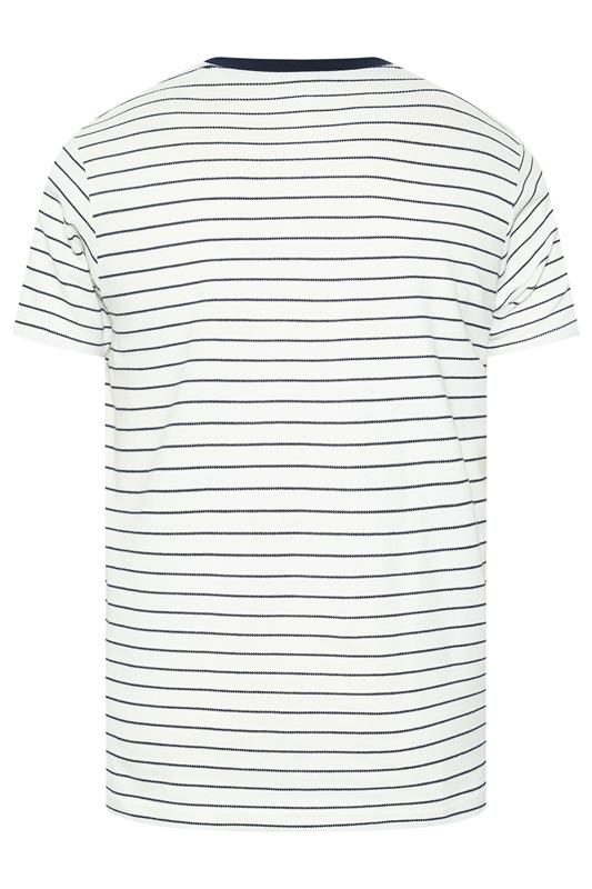 BadRhino Big & Tall Off-White Extra Long Stripe Pique T-Shirt | BadRhino 7