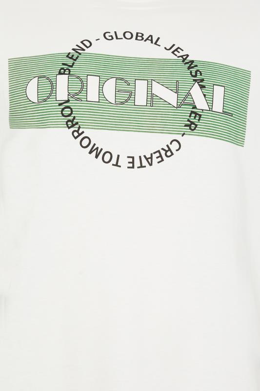 BLEND Big & Tall White 'Original' Printed T-Shirt | BadRhino 4