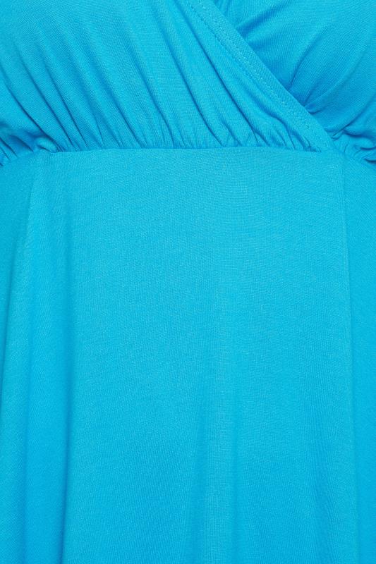 LIMITED COLLECTION Plus Size Blue Layered Sleeve Wrap Top | Yours Clothing 5