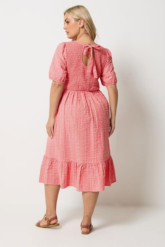 pink and orange check dress Marina Dress