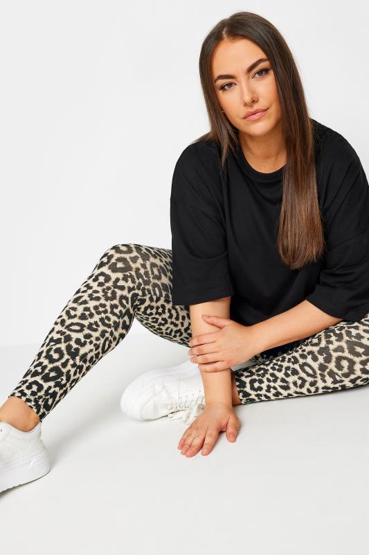 YOURS Plus Size Brown Leopard Print Leggings | Yours Clothing 4