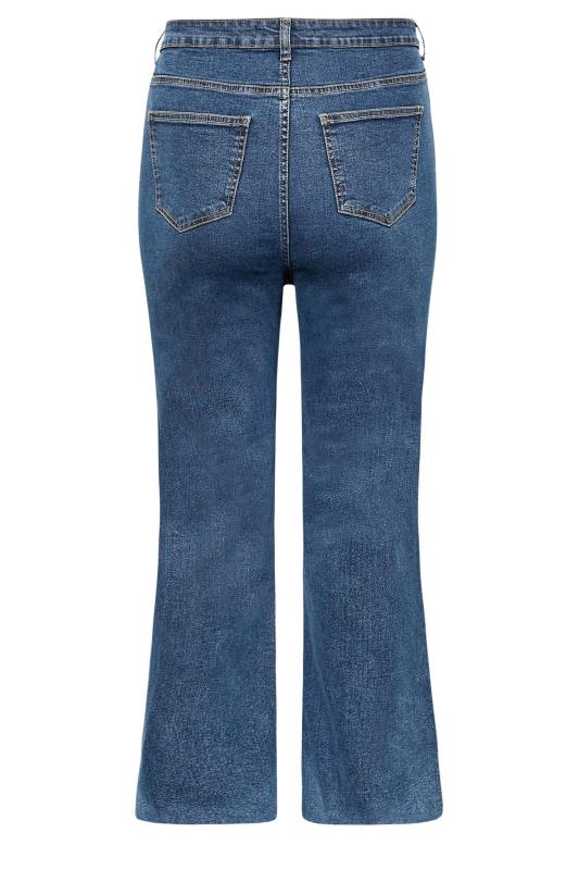 Plus Size Mid Blue Stretch Wide Leg Jeans | Yours Clothing  6