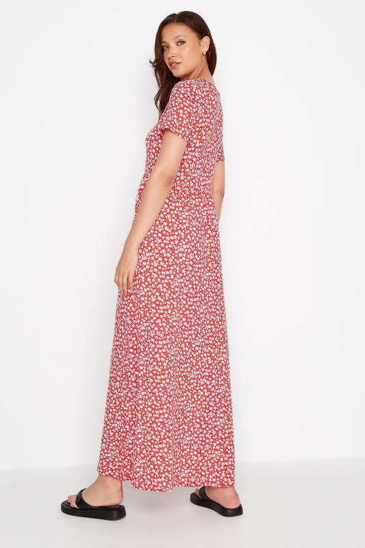LTS Tall Red Ditsy Floral Maxi Dress 3