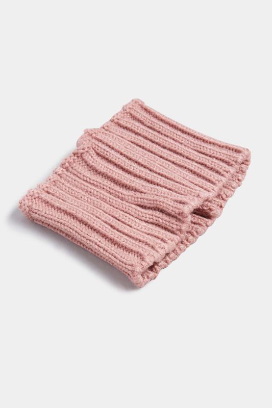 Pink Ribbed Knitted Headband | Yours Clothing 3