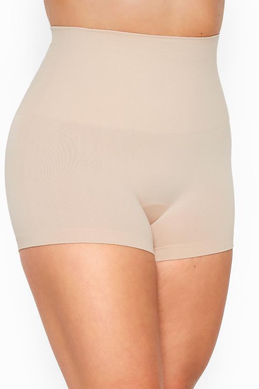 Plus Size Nude Seamless Control High Waisted Shorts | Yours Clothing 1