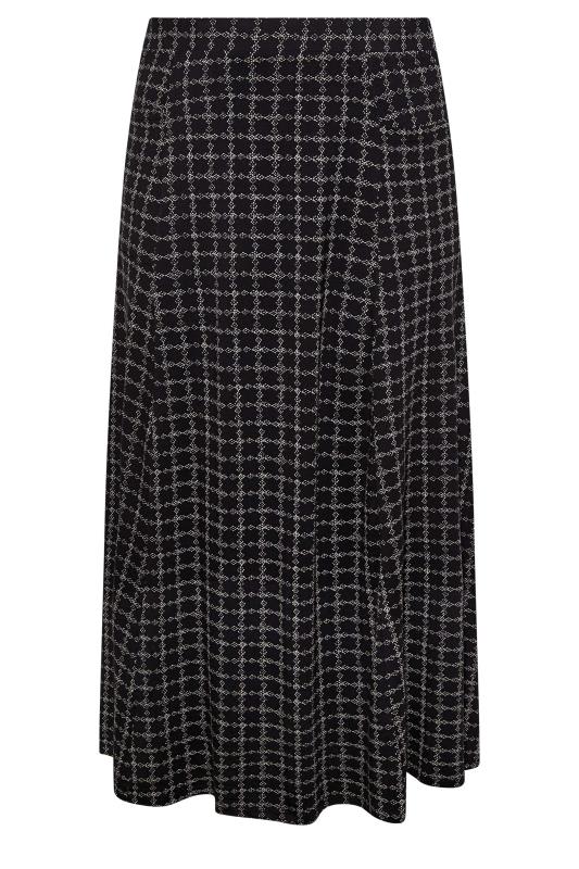 Plus Size Black Check Print Maxi Skirt | Yours Clothing 6