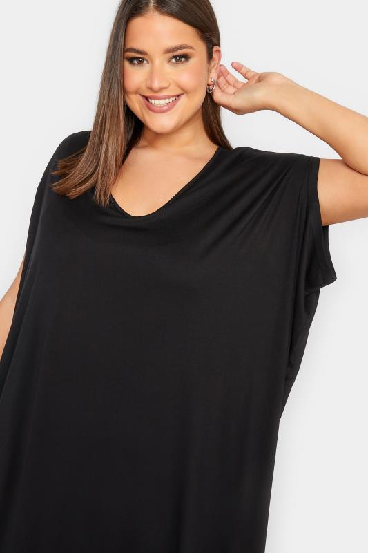 YOURS Plus Size Black Double Layered Dress | Yours Clothing 5