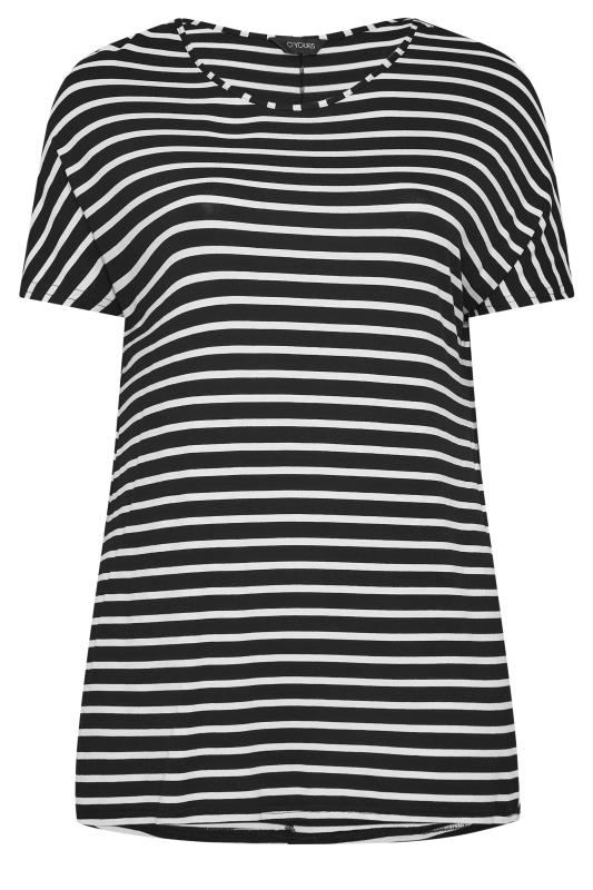YOURS Plus Size Black & White Stripe Top | Yours Clothing 6