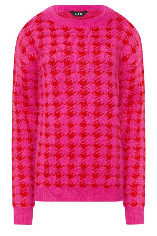 LTS Tall Pink Dogtooth Check Jumper 6