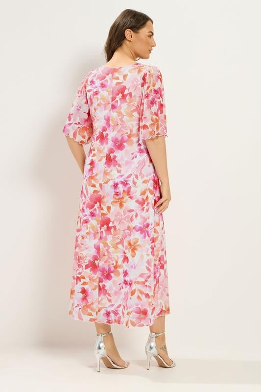 YOURS Plus Size Pink Floral Maxi Dress | Yours Clothing 4