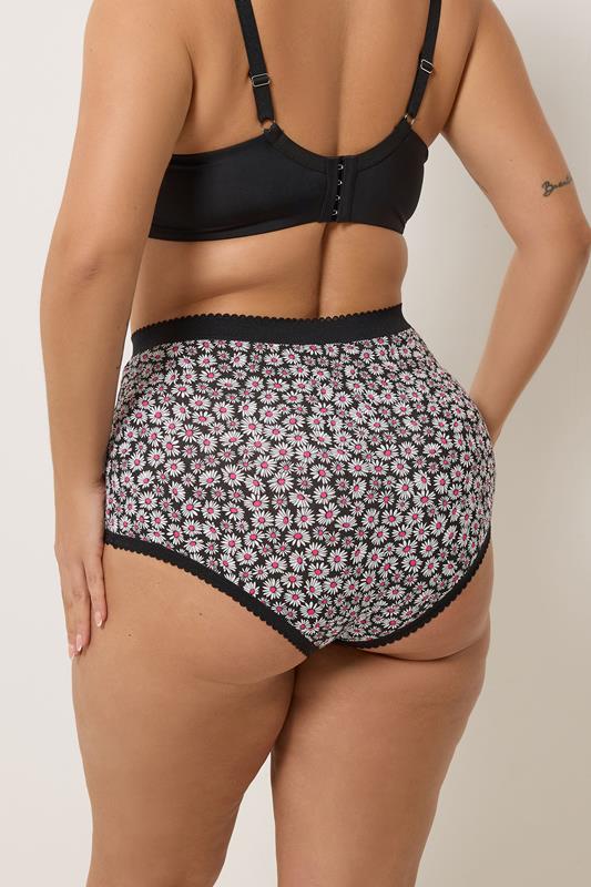 YOURSET 5 PACK Plus Size Pink Diasy Print Full Briefs | Yours Clothing 4