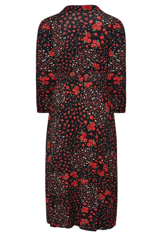YOURS LONDON Plus Size Curve Red & Black Floral Maxi Dress | Yours Clothing 7