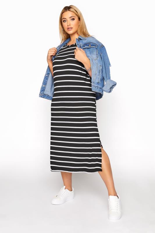 Black & White Striped Oversized T-Shirt Dress_B.jpg