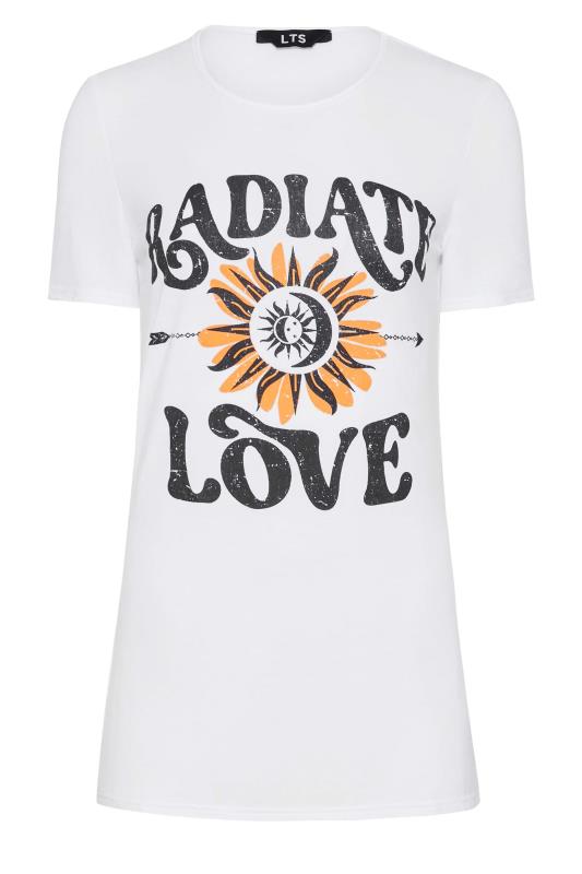 LTS Tall White 'Radiate Love' Slogan T-Shirt 6