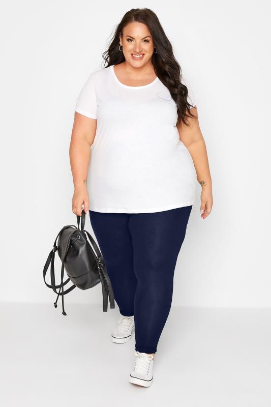 Plus Size Navy Blue Soft Touch Leggings | Yours Clothing 6