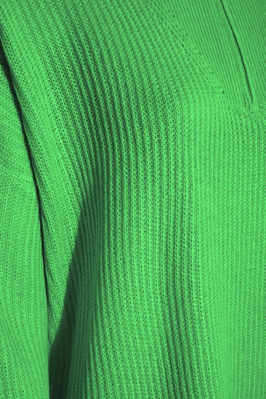 Curve Green Quarter Zip Knitted Jumper 5