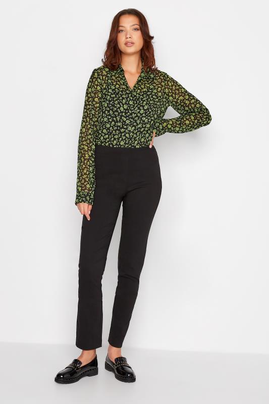 Tall Women's LTS Black & Green Floral Print Longline Shirt | Long Tall Sally 2