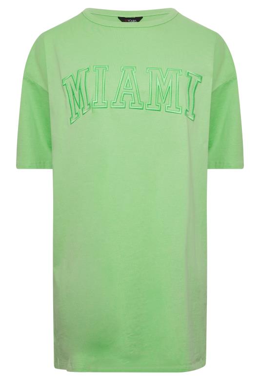 YOURS Curve Plus Size 2 PACK White & Green 'Miami' Tunic T-Shirts | Yours Clothing  10