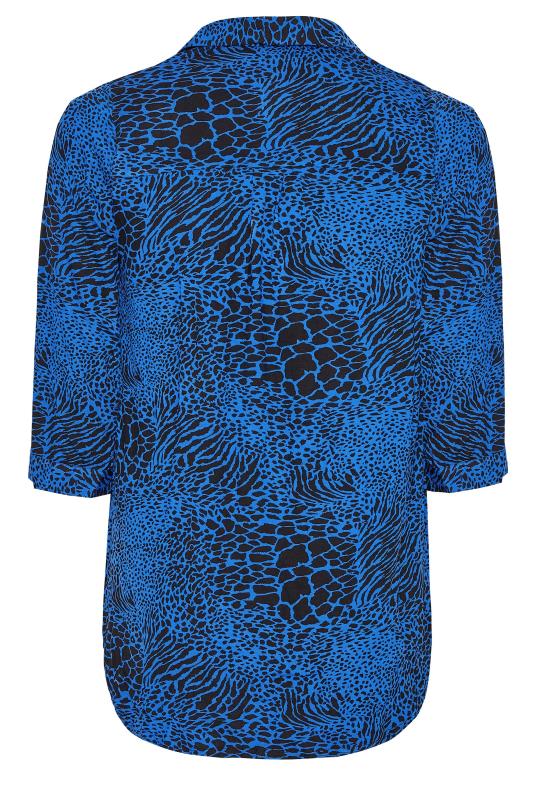 Plus Size Blue Animal Print Blouse | Yours Clothing 7