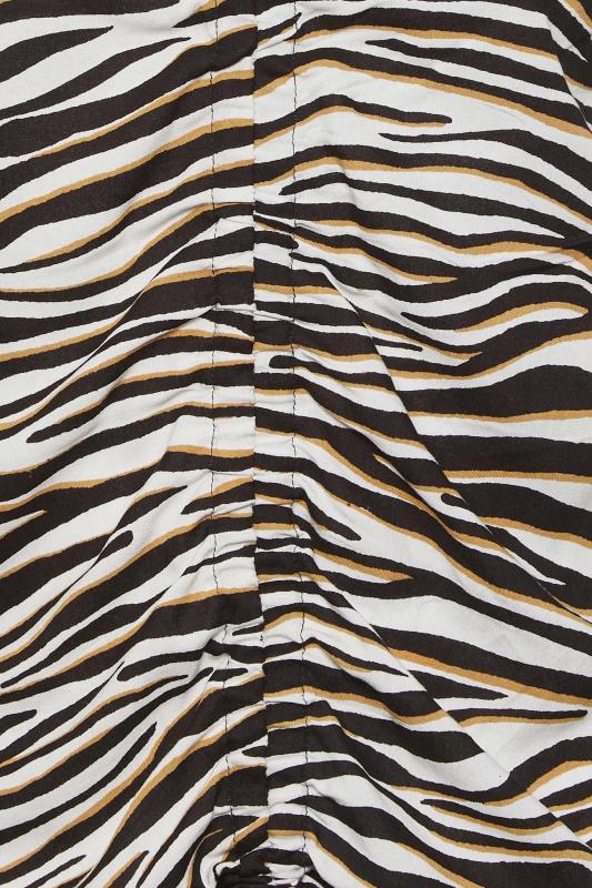 LTS Tall Black Zebra Print Ruched Top | Long Tall Sally  5