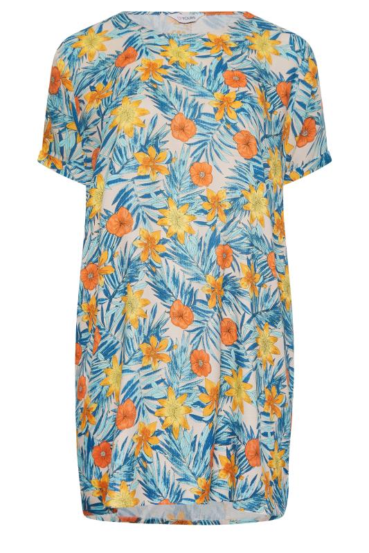 YOURS Plus Size Blue Floral Tunic Dress | Yours Clothing 6