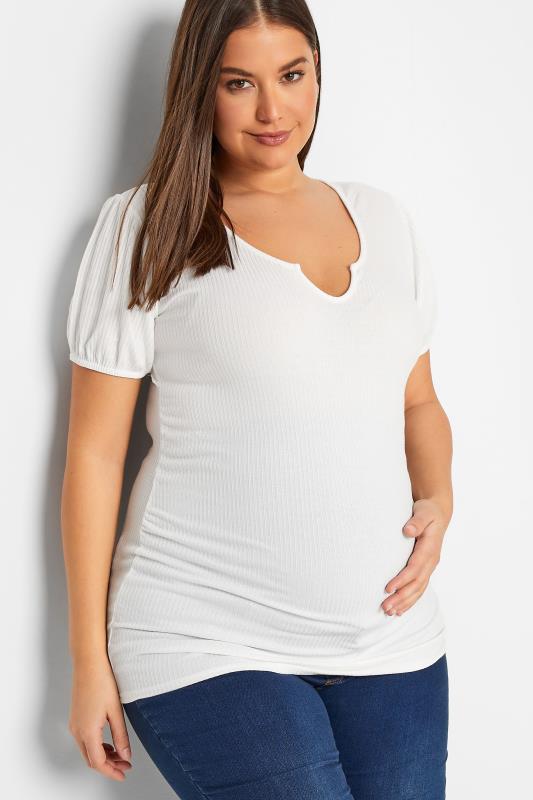 LTS Maternity White Puff Sleeve Top | Long Tall Sally 4