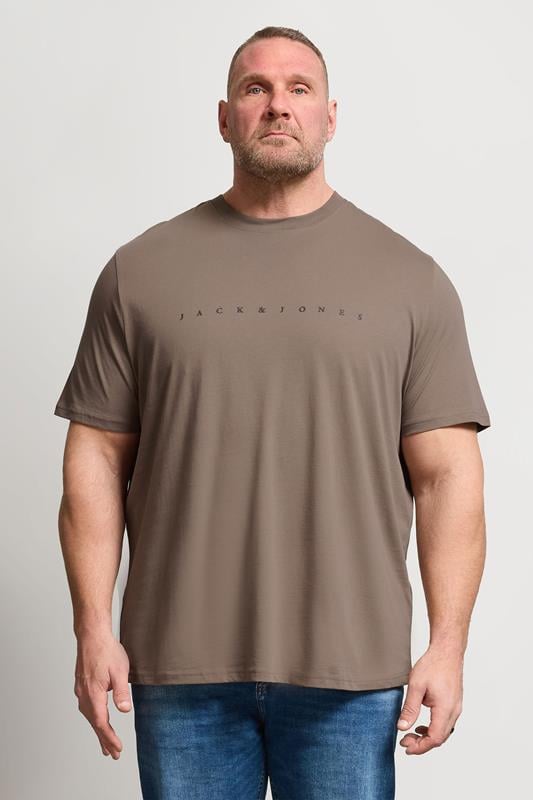  JACK & JONES Big & Tall Falcon Brown T-Shirt
