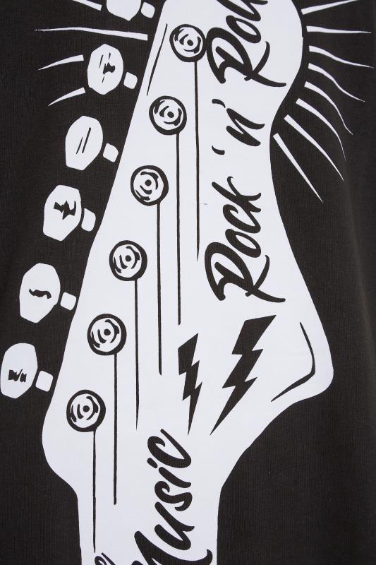 KAM Big & Tall Black Rock N Roll Guitar Head T-Shirt 2