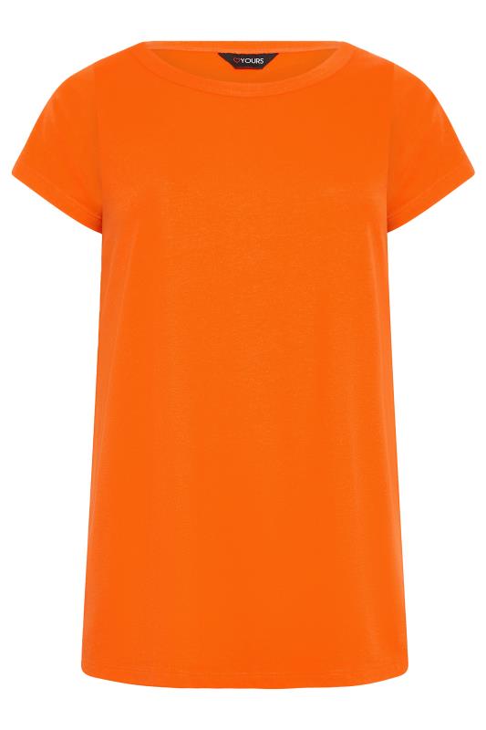 YOURS Curve Plus Size Orange Basic T-Shirt | Yours Clothing  5