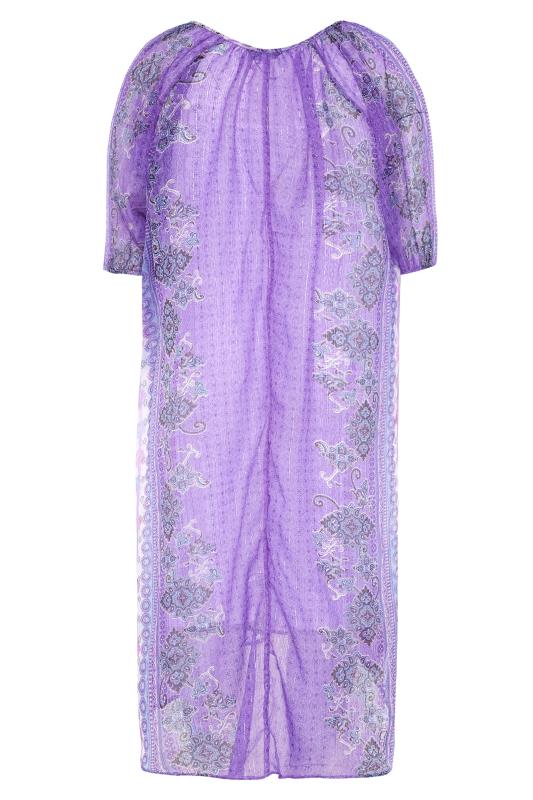 Purple Paisley Print Dress | Yours Clothing