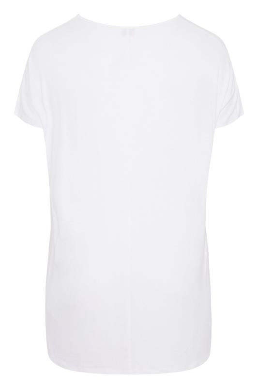 Curve White Grown On Sleeve T-Shirt 6