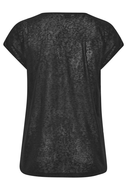YOURS Curve Plus Size 2 PACK Black Linen Look T-Shirts | Yours Clothing  10