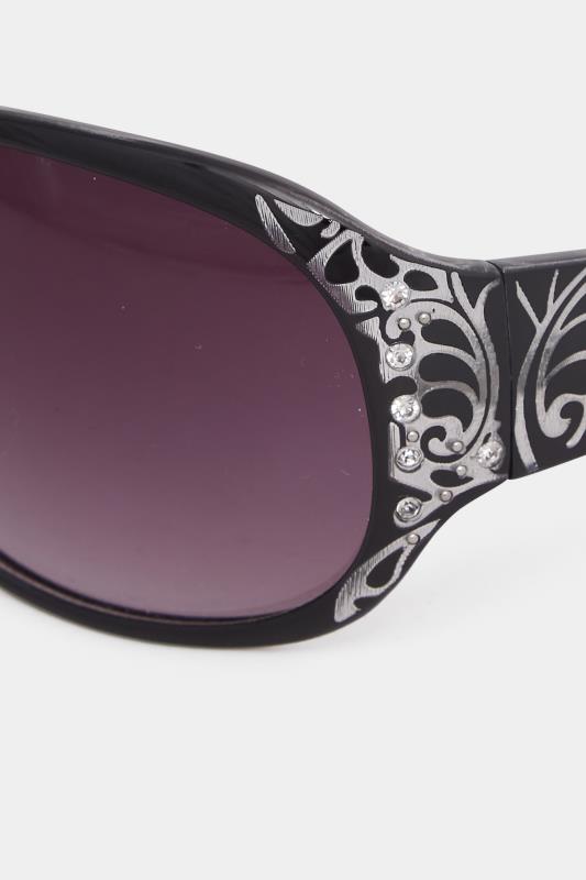 Black Filigree Sunglasses | Yours Clothing 4
