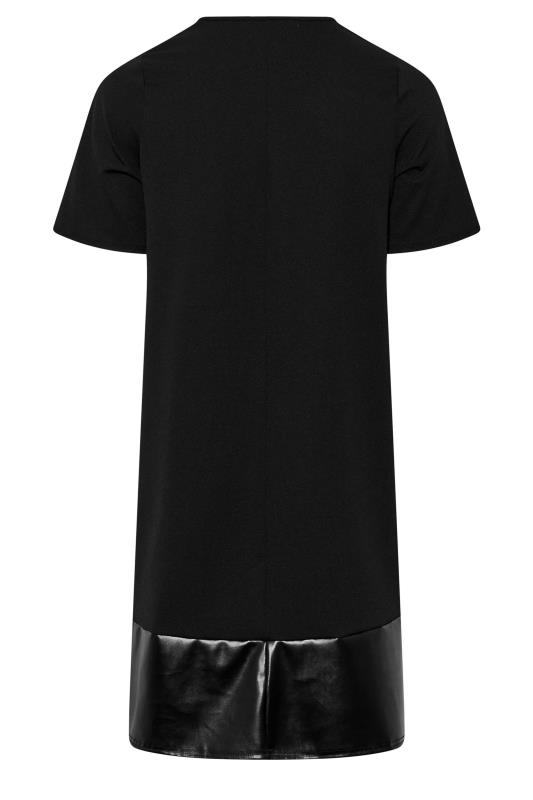 YOURS LONDON Curve Black Faux Leather Hem Midi Dress | Yours Clothing 7