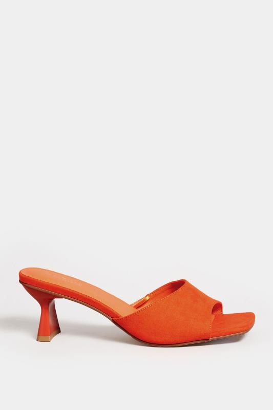 LIMITED COLLECTION Orange Kitten Heel Mule In Wide E Fit & Extra Wide EEE Fit | Yours Clothing 3