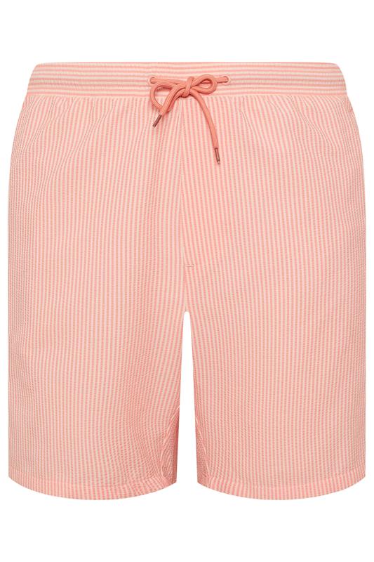 BadRhino Big & Tall Pink Stripe Seersucker Swim Shorts | BadRhino 6