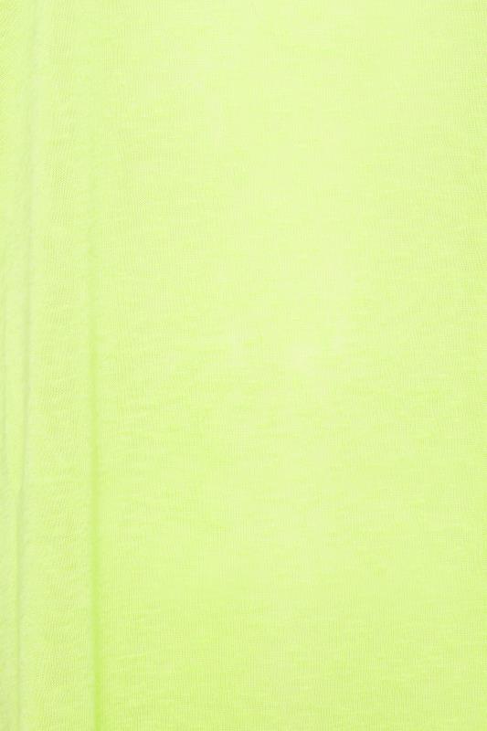 YOURS Curve Plus Size Lime Green Linen Look T-Shirt | Yours Clothing 5