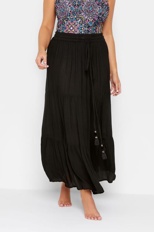  Grande Taille YOURS Curve Black Tiered Beach Skirt