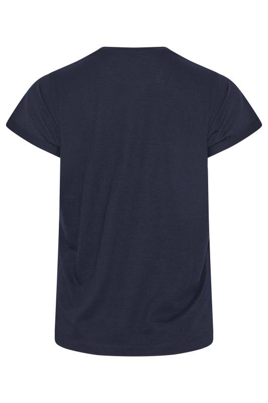 Petite Navy Blue Short Sleeve Pocket T-Shirt 7